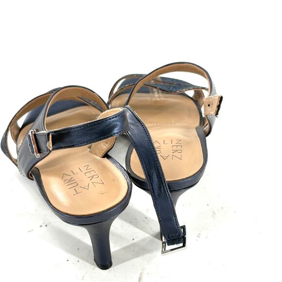 Naturalizer Taimi Heels 8.5 8.5W Wide Navy Blue NWOT Sandals Pumps Sparkle - Picture 6 of 9